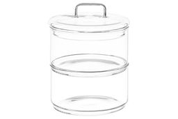 Банка д/хранения 3-х секционная 400 мл 11,5*11,5*20 см "Crystal glass" + стеклянная крышка, стекло