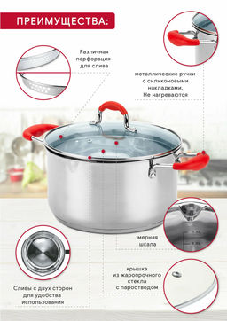 Набор кухонной посуды FANCY 2пр (ковш 1.7л+кастрюля 3.3л)