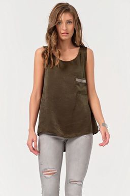 Топ атласный базовый под пиджак хаки