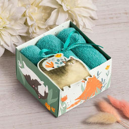 Набор махровых полотенец Котики 30х30 см - 3 шт, хлопок 340гр/м2