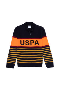 U. S. Polo Assn Темно-синий свитер на молнии для мальчика