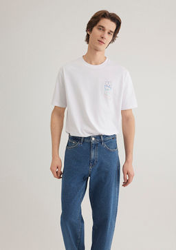 Mavi Logo S?rt Bask?l? Beyaz Tisort  фото 3