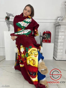 Плед новогодний с рисунком