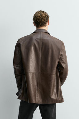 LIMITED EDITION LEATHER BLAZER - Zara фото 3