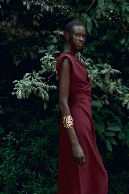 GOLD APPLIQUE MIDI DRESS - Zara фото 13
