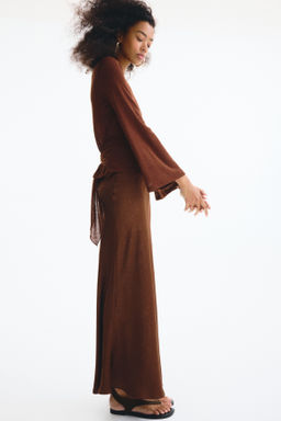 Maxifalda de sat?n con efecto arrugado - H&m фото 5