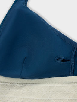 Бюстгальтер женский синий с декором из кружева французский синий 512547 - Mark formelle фото 10