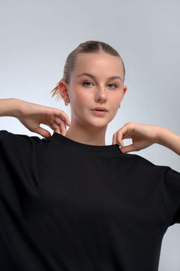 Арт. 31128 Футболка женская оверсайз 44-52 (5 шт) Цвет:черный - Калинка фото 2