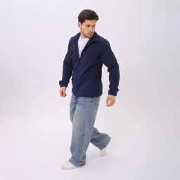 RODOS Толстовка на молнии мужская флис М-321 Синий  фото 3