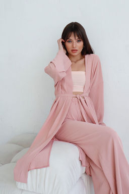 9164 Костюм из кимоно и брюк-палаццо пудровый - Martichelli фото 13