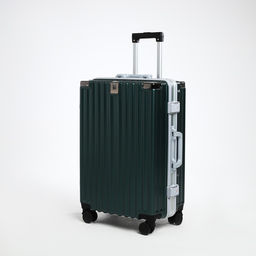 Чемодан средний 24, отдел на молнии, 2 кодовых замка, 4 колеса, крючок, цвет зелёный