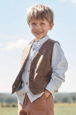 LIMITED EDITION HERRINGBONE WAISTCOAT WITH WOOL