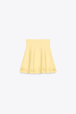CUTWORK EMBROIDERY KNIT MINI SKIRT - Zara фото 4