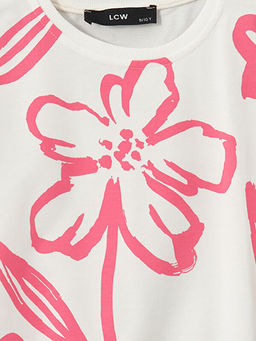 Bisiklet Yaka ?i?ekli K?z ?ocuk Sweatshirt - Waikiki фото 2