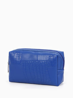 Косметичка ONE COLOR, на молнии, искусственная кожа, синяя
