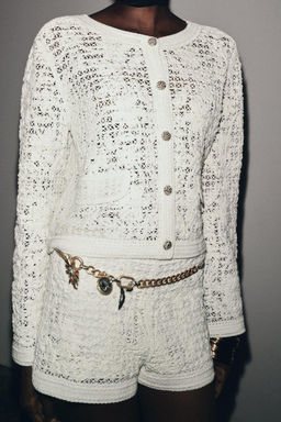 CROCHET JACKET WITH BUTTONS - Zara фото 6