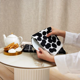 Полотенце кухонное Доляна Горох 35х60 см, 100% хлопок, 160г/м2  фото 6