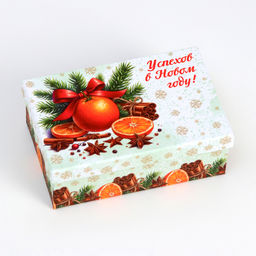 Набор подарочных новогодних коробок 10 в 1 "Мандариновое счастье", 32,5 х 20 х 12,5 - 12 х 7 х 4 см.