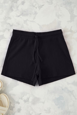 Lacivert K?z Cocuk Basic Dokulu Orme Sort & Bermuda TKDSS25SR00022