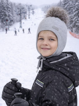 Шапка детская светлосерый меланж