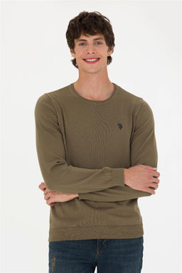 U. S. Polo Assn Мужской базовый свитер цвета хаки - U.s. polo assn фото 10