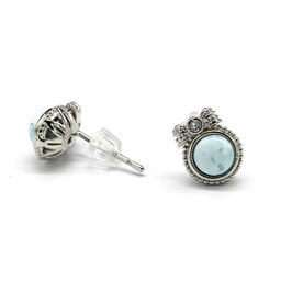 Пусеты с ангелитом 7*9мм, 1,4г