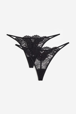 Pack de 2 bragas Thong de encaje