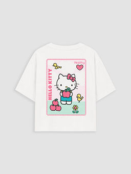 Bisiklet Yaka Hello Kitty Bask?l? K?z ?ocuk Ti??rt