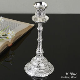 Подсвечник серебро 18 см / 301S /уп 48/