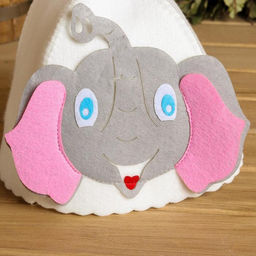 Шапка для бани с детской аппликацией Слонёнок войлок - Simaland фото 7