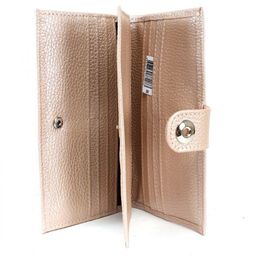 Портмоне женское Croco-ПР-971 с хлястиком натуральная кожа 4 отд, 17 карм, пудра металлик (234) 237114  фото 3