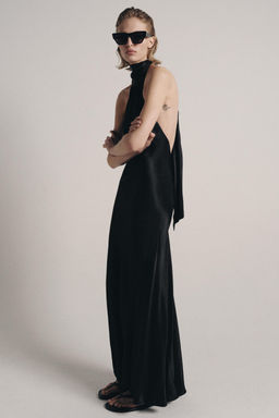 VESTIDO HALTER SATINADO ZW COLLECTION / Negro - Zara фото 8