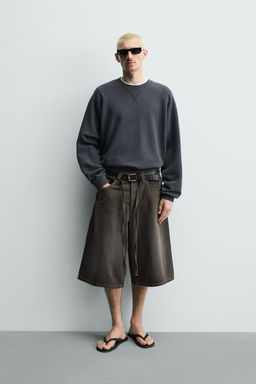 JORTS DENIM  CINTUR?N / Marr?n