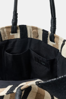 BOLSO RAYAS ASAS PIEL / Arena - Zara фото 5