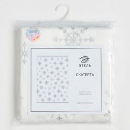 Скатерть новогодняя «Этель» Серебряные снежинки 149×110 ±3 см, 100%хл, 190 г/м²