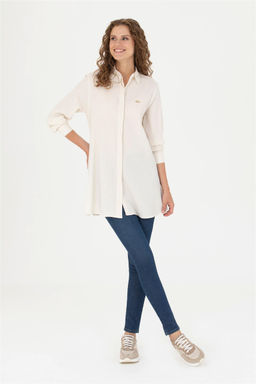 U. S. Polo Assn Женская рубашка с длинным рукавом цвета экрю - U.s. polo assn фото 4