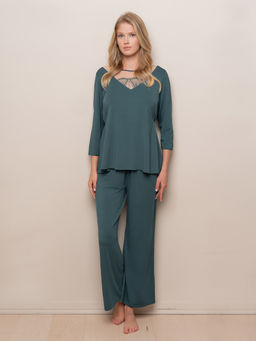 Пижама домашняя Indefini с длинным рукавом и брюками из модала