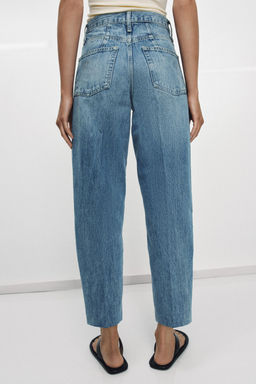 JEANS ZW COLLECTION TAPERED TIRO ALTO / Azul medio - Zara фото 3