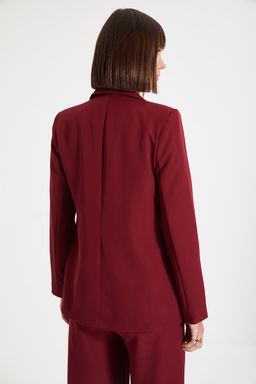 Bordo Regular Astarl? Dokuma Blazer Ceket TWOSS21CE0137