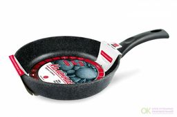 Сковорода Каменная Чёрный гранит несъемная ручка, 30 см - Нева металл посуда фото 2