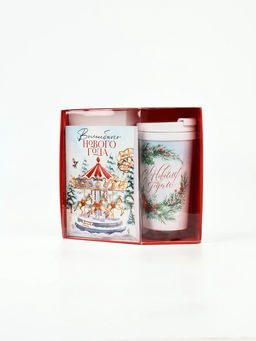 Подарочный набор новогодний «Новый год», ежедневник А6, 80 листов, термостакан 250 мл