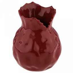 Ваза для цветов фарфоровая "Гранат" 1,7л, д16см, h19,5см, асимметричное горло д11,5см, фактурная глазурь, нескользящее основание, гранатовый, в коробке (Китай)