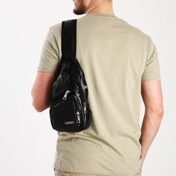 Сумка слинг, искусственная кожа, цвет чёрный - Simaland фото 9