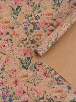 Цена за 10 шт. Бумага упаковочная крафтовая «Цветы», 70 × 100 см