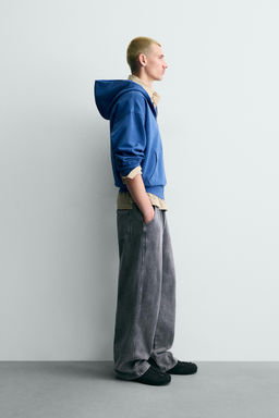 WASHED ZIP-UP HOODIE - Zara фото 4