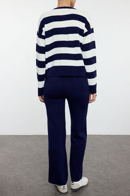 Lacivert Cizgili Pantolonlu Triko Alt-Ust Tak?m TEDAW25AU00010 - Trendyolmilla фото 4