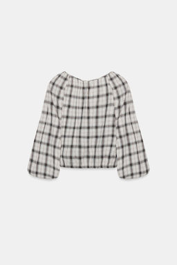 ELASTICATED CHECK SHIRT - Zara фото 3