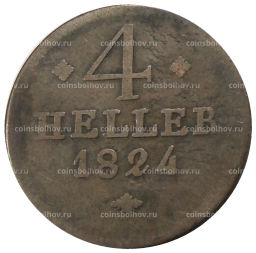 4 геллера 1824 года Германские государства  Гессен-Кассель