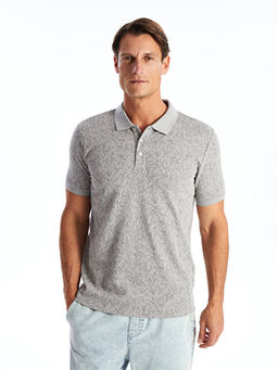 Polo Yaka K?sa Kollu Desenli Erkek Ti??rt