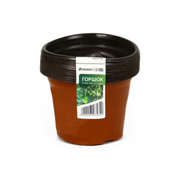 Цена за 20 шт. Горшок для рассады, 410 мл, d=10 см, h=7.5 см, мягкий пластик, терракот, Greengo